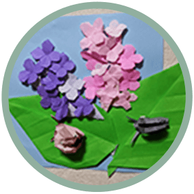 折り紙の紫陽花の写真